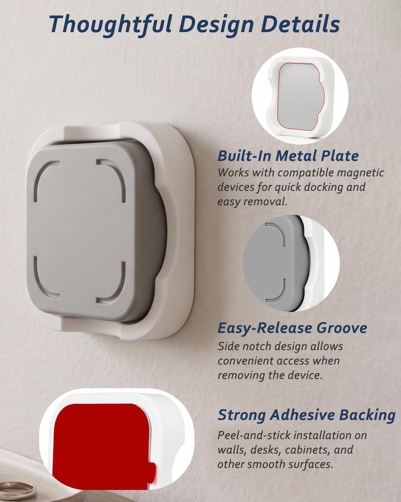 Tiga Phone Access Blocker Device Mount Compatible with Brick – Adhesive Wall & Desk Holder with Metal Plate, Dedicated Storage Mount for Daily Routine Organization