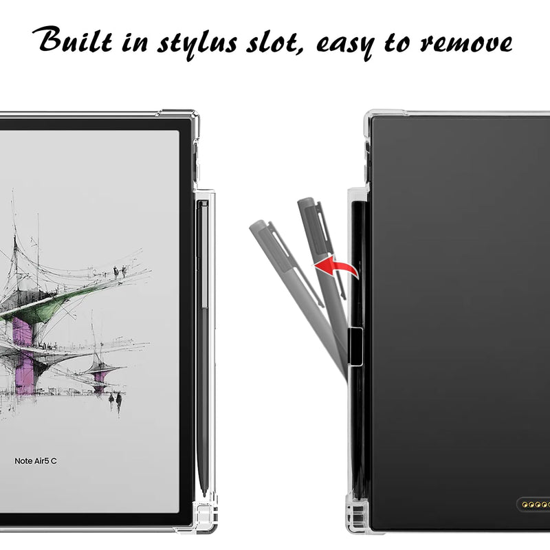 Transparent TPU Back Case Designed for Boox Note Air 5 C (2025 Released) Slim Shockproof Cover with Enhanced Auto Wake/Sleep, Built-in Pen Holder, Magnetic Closure (Forest Mountains) Forest Mountains