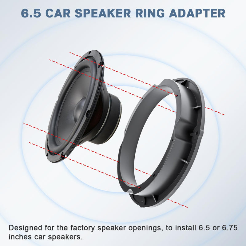 6.5 6.75 Speaker Adapter Kit for Hyundai Kia | Solid Speaker Spacer,Plastic Mounting Bracket,Compatible with Hyundai Sonata Elantra Kia Forte Sorento Optima 2014-2023
