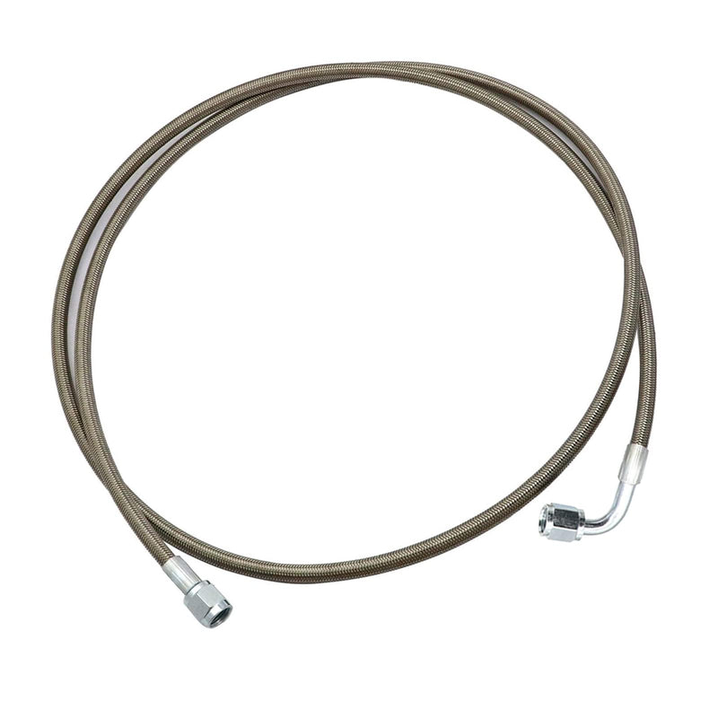 GXARTS 60" Billet Steel Braided Turbo Oil Feed Line Length 4AN 90 Degree Straight Hose Straight PTFE line straight Hose End Pressure Stainless Remote Turbocharger 551871 60‘’
