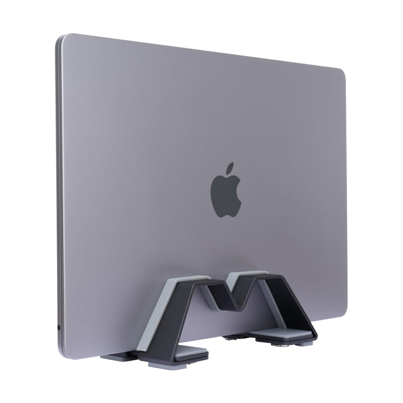Adjustable Vertical Laptop Stand - Aluminum, Universal Fit for All Laptops (10-30mm Thickness) - Fashion Design, Adjustable Width, Anti-Slip & Scratch-Resistant, Patented Design 1 Slot (For 1 device) Black