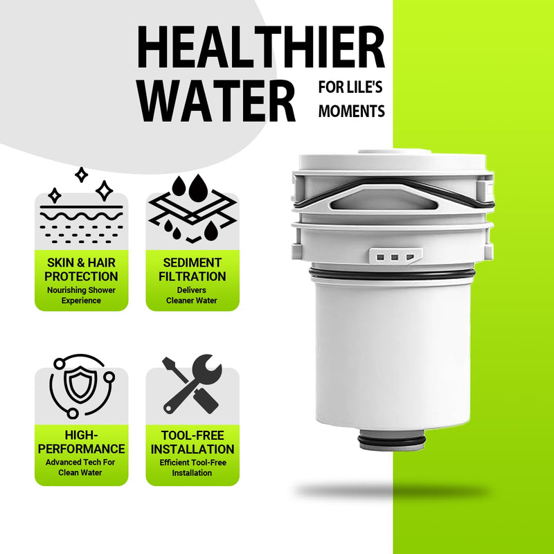 Shower Filter - Replacement Cartridges Compatible with Delta Clarifi, Reduces Dry Skin and Hair Damage (2 Pack) Lot de 2