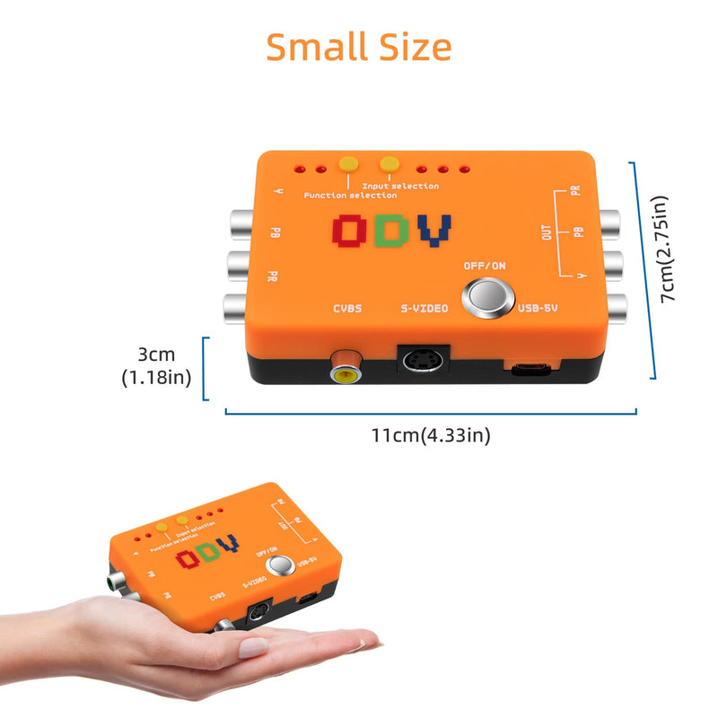 Mcbazel ODV-II Component/AV/CVBS/S-Video to Component Converter for Retro Gaming Console, Not Compatible with RGB Signals