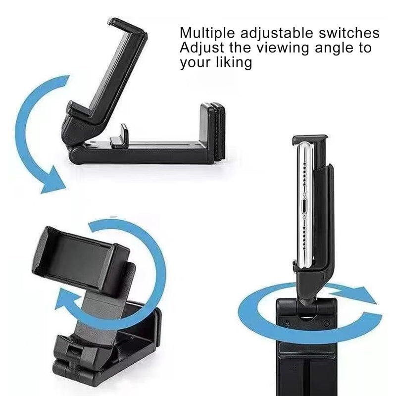 Portable Airplane Phone Holder - Foldable, Adjustable & Rotatable Travel Stand for Desk, Flight, Train Seat & Selfie, Compact Universal Seat Bracket