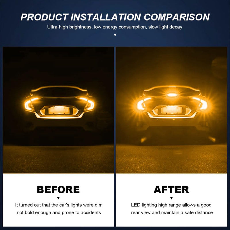 2Pcs 3157 LED Bulbs, 3056 3156 3057 4157 LED Replacement Bulbs, Super Bright LED Turn Signal Bulbs for Front Rear Turn Signal Light Blinker Parking Side Marker Brake Lights (Amber Yellow) Amber Yellow