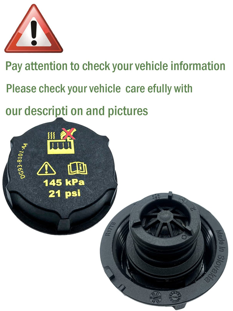 Radiator Surge Tank Cap,Coolant Reservoir Cap for Ford Focus Mustang Fusion Escape F150 F250 F350 F450 F550 F600 Fiesta Bronco Edge Ranger Expedition Explorer Transit & Lincoln Aviator MKZ MKC MKX