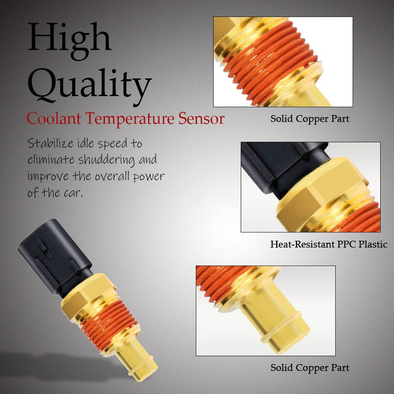HAOBO Engine Coolant Temperature Sensor, Water Temperature Sensor, Coolant Temp Sensors 5149077AB Compatible with Dodge Charger Durango Ram 1500 2500 3500 Jeep Wrangler Chrysler Town & Country