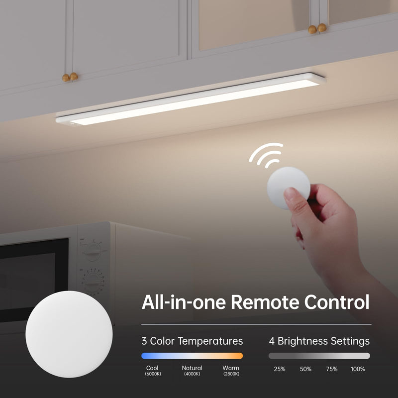 15 Inch Under Cabinet Lighting, Expandable LED Cabinet Light with Sensor Controls, Adjustable Color Temperature & Brightness, Wireless Magnetic Installation 15 Inch