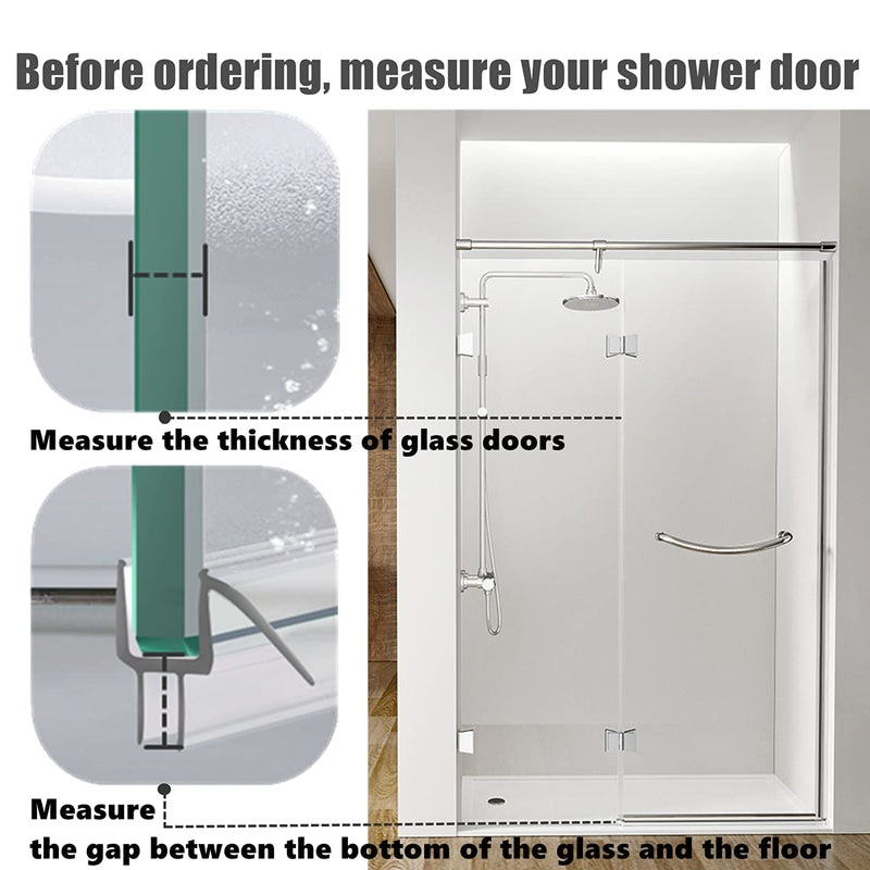 2-Pack Ultra Clear Shower Door Bottom Seal (3/8'' X 39'', Polycarbonate) Frameless Glass Shower Door Seal Strip Shower Door Sweep - Stop Shower Leaks and Create a Water Barrier Standard - 3/8 inch (10mm) - N/A