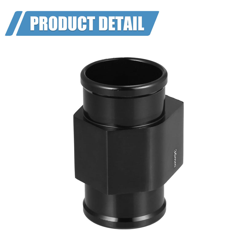 X AUTOHAUX 1 Set 36mm Universal Aluminum Water Temp Temperature Joint Pipe Sensor Gauge Radiator Hose Adapter with Hose Clamps
