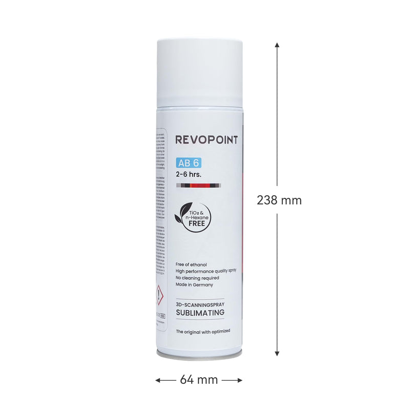 Revopoint 3D Scanning Spray for 3D Scanners, No Cleaning Needed, for Transparent, Reflective or Highly Textured Surfaces Objects, 500ml, AB6 White