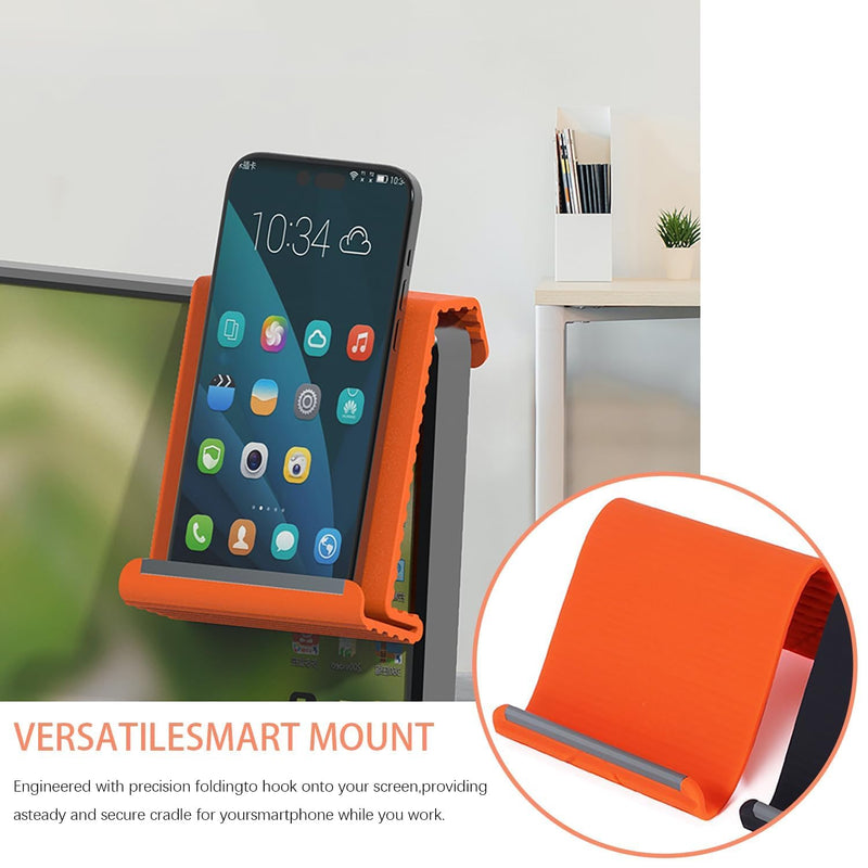 Upgraded Flexible Silicone Aluminum Phone Holder Stand,Bendable Rollable Foldable Design,Universal Adjustable Anti‑Slip Desktop Mount for Phone Tablet Laptop,Portable Ergonomic Holder Home Office orange 5IN
