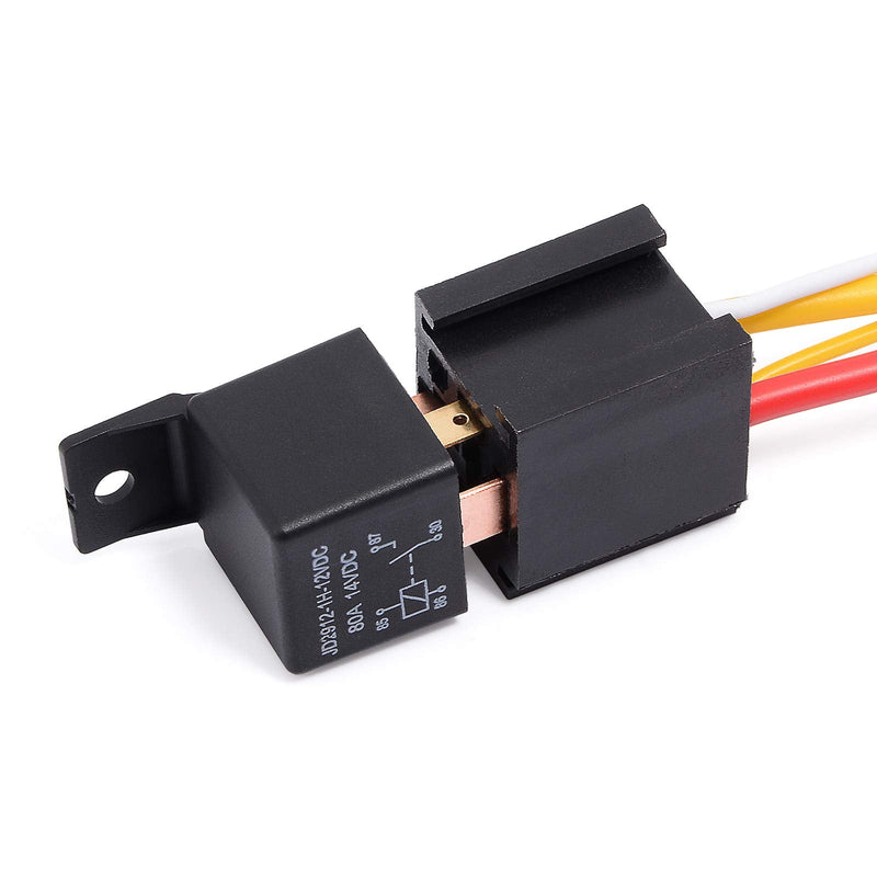 EHDIS 4-Pin Relay 12V 80A Automotive Car Relay On/Off Normally Open Car Truck Boat SPST Relays High Power Model JD2912-1H-12VDC 80A 14VDC [2 Pack]