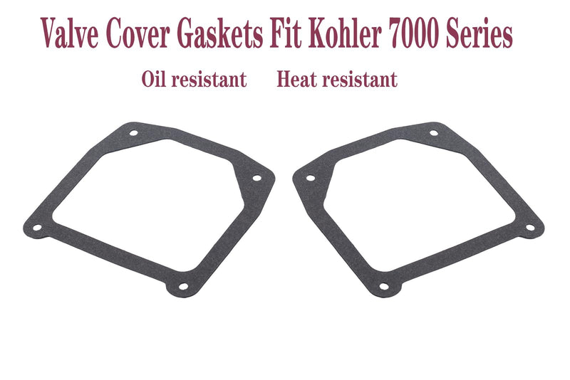 For Kohler 7000 Series Cover Gasket 7000 Model Engines Stamped Steel Covers Valve Cover Gasket SV710 SV715 SV720 KT715 KT725 KT730 KT735 KT740 KT745 ZT710 19 20 21 22 23 24 25 26 Hp 2 Pack BLACK 2 PACK