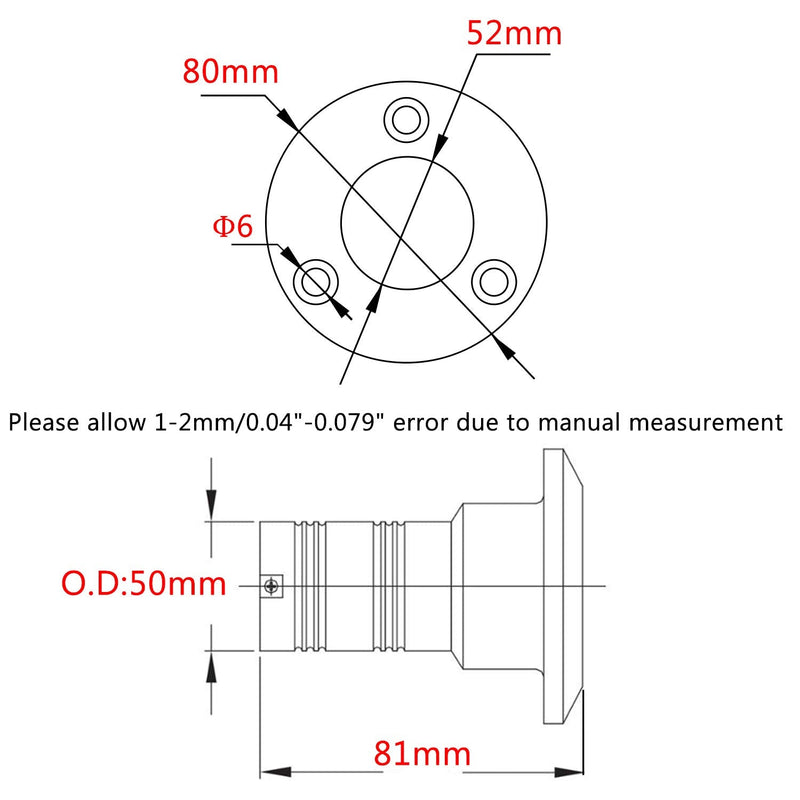 NRC&XRC 2INCH(50mm) Boat DEO Deck Fill/Filler with Keyless Cap Marine 316 Stainless Steel Hardware for Boat Yacht Caravan