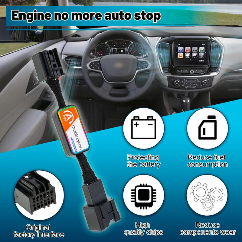 Auto Start Stop Eliminator for 2018-2024 J-eep Wrangler JL & 2020-2024 Gladiator JT Auto Stop Eliminator Engine Auto Stop/Start Disable/Canceller-Plug Play Error Free Bypass