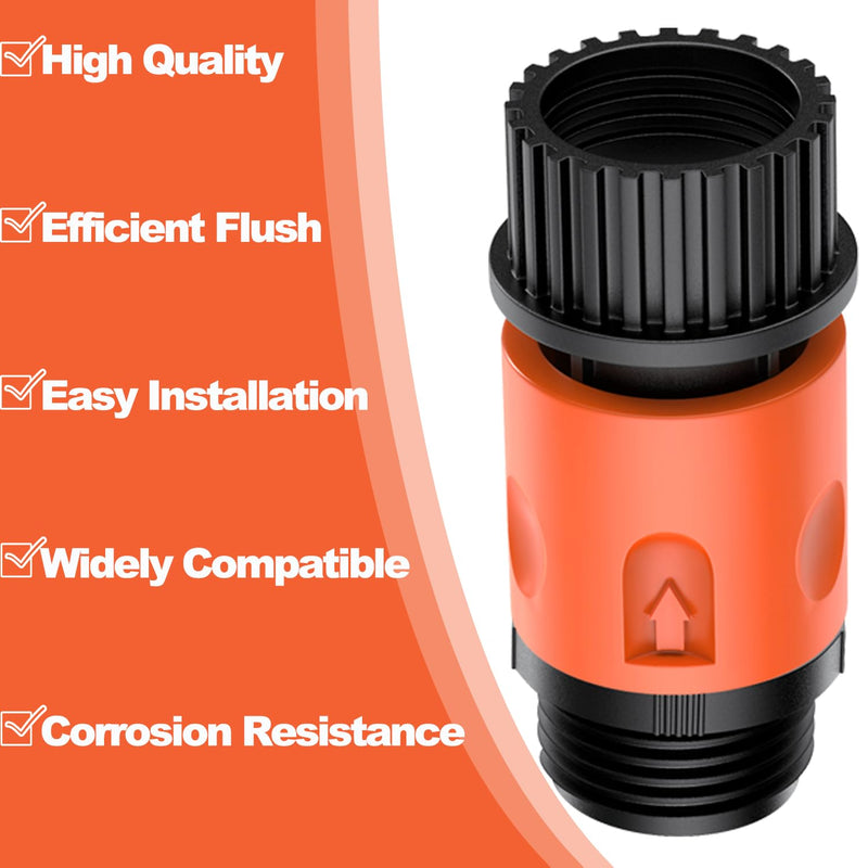 Quick Connect Flush Kit for Sea-Doo, Kawasaki, Yamaha, Honda & Jet Ski - Universal Garden Hose Flush Adapter for PWC, Boat & Outboard Motors Two Orange