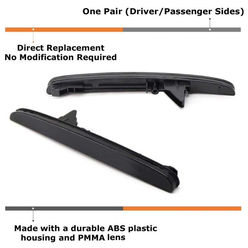 iJDMTOY Smoked Rear Bumper Reflector Lens Replacement Compatible With 2017-21 Honda Civic Hatchback, SI or Type-R Sedan, OE-Spec LH RH Assembly Smoked Lens