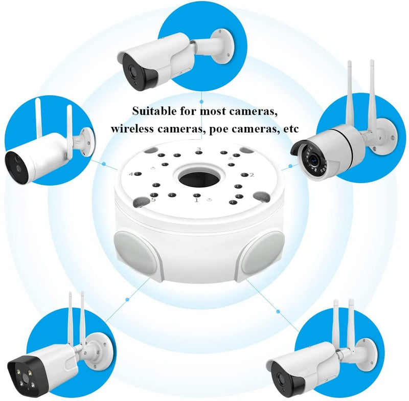 Metal Aluminum & Waterproof Junction Box Mount Bracket, Universal for Bullet Security Camera, Aluminum Waterproof Hide Cable Junction Box Compatible with Solar Panel, Fits Wall Ceiling