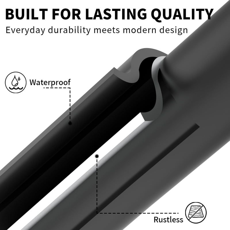 Adhesive Towel Holder for Bathroom Matte Black No Drill Hand Towel Ring Stainless Steel and Zinc Alloy Self Adhesive Towel Hanger for Bath, Kitchen