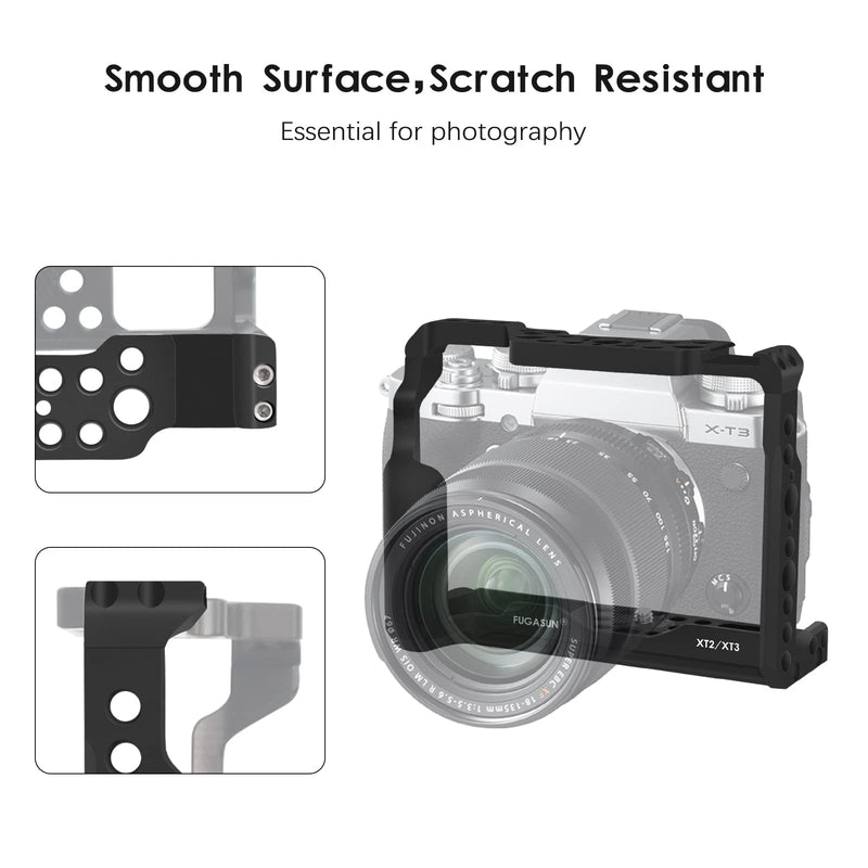 XT2 XT3 Camera Cage, Premium Closed Security XT2 XT3 Camera Cage for Fuji X-T2 X-T3 Camera