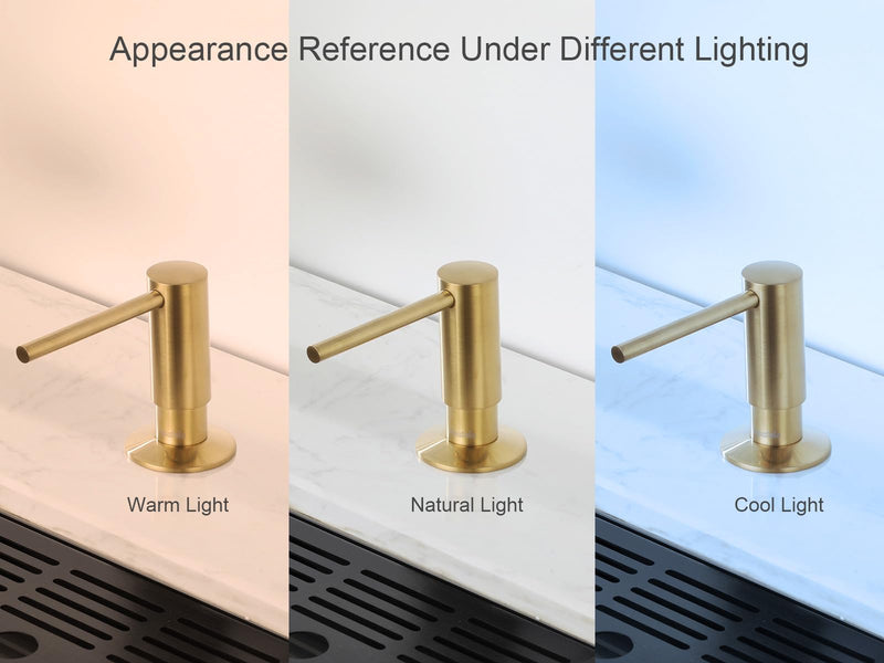 AguaStella ASF026BG Built in Soap Dispenser Brushed Gold Brightly for Kitchen Sink with Soap Bottle Countertop Pump