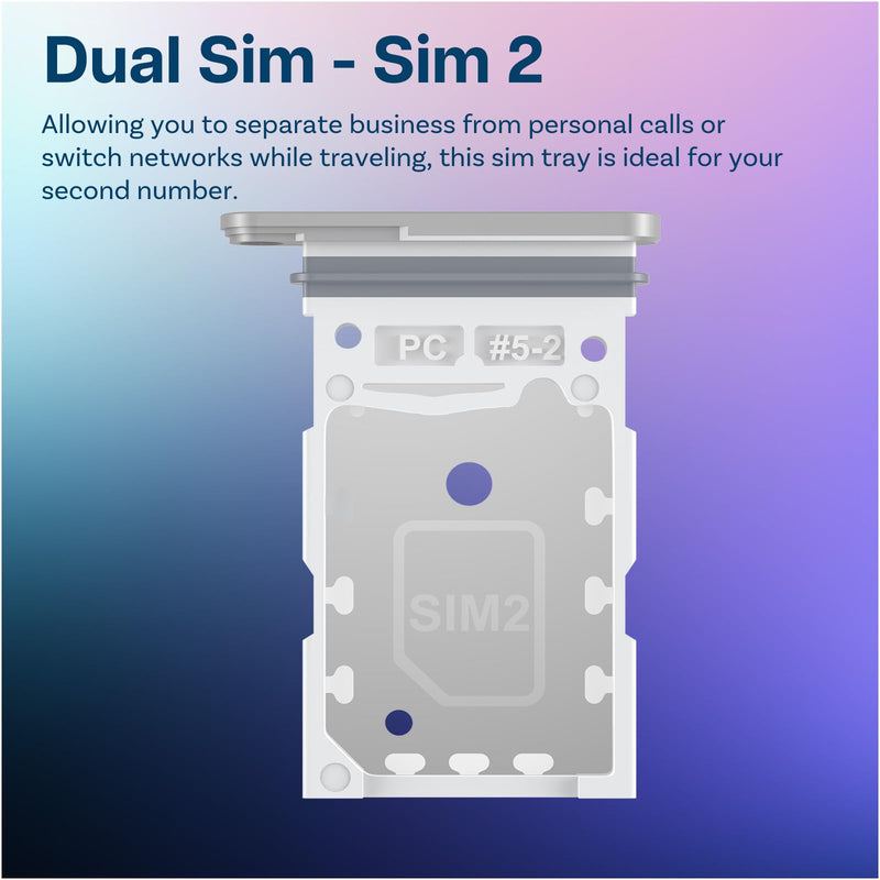 MMOBIEL Dual SIM Card Tray Compatible with Samsung Galaxy S26 Plus – Slot Tray Holder – Dual SIM Card Holder Replacement – Incl. Removal Tool and Waterproof Rubber Ring - Silver Silver Shadow