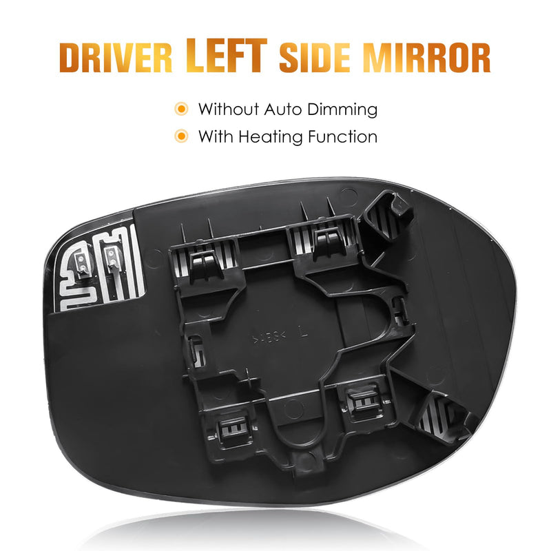 Driver Left Side Heated Mirror Glass Fits for Honda Odyssey 2014 2015 2016 2017 Replacement for 76253-TK8-A51 76253-TK8-A41