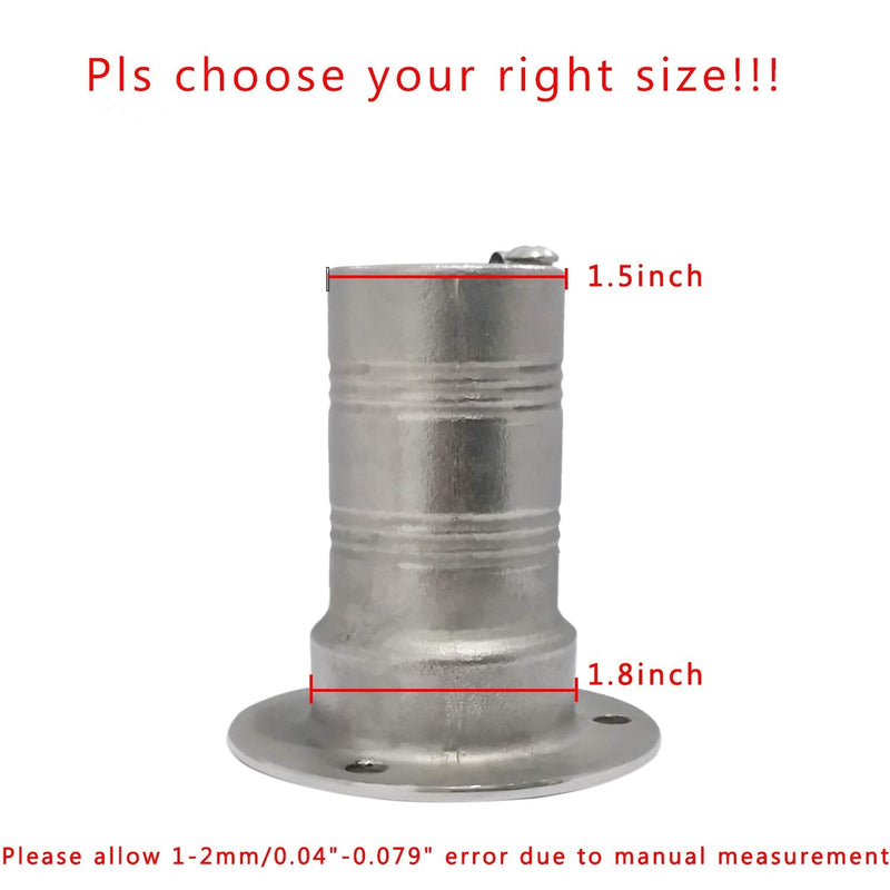 NRC&XRC 1-1/2"(38mm) Boat Gas Deck Fill/Filler with Keyless Cap 1-1/2" Marine 316 Stainless Steel Hardware for Boat Yacht Caravan 1-1/2"