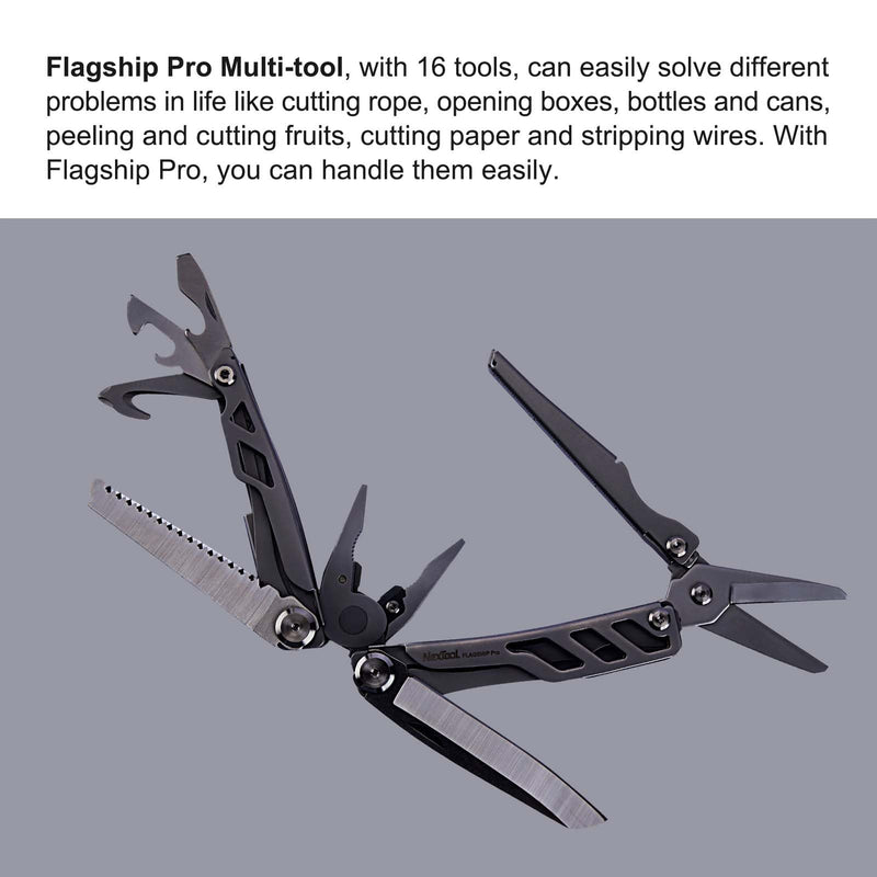 NEXTORCH MT10 16-in-1 Multi-Tool, Stainless Steel Multitool Pliers with 50Cr15MoV Pocket Knife, Huge Scissors, EDC Multitool Utility Tool for Camping Outdoor Activities