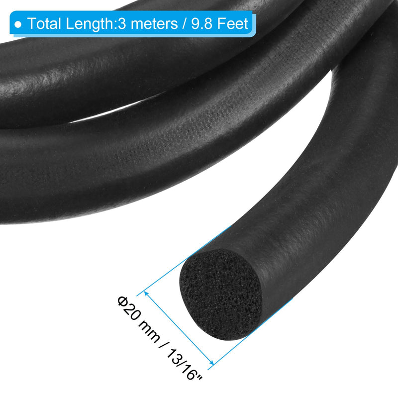 PATIKIL 13/16 Inch x 9.8 Feet Backer Rod, Foam Rope Caulk Crack Joint Filler Roll Seal Weather Strip for Home Construction, Black