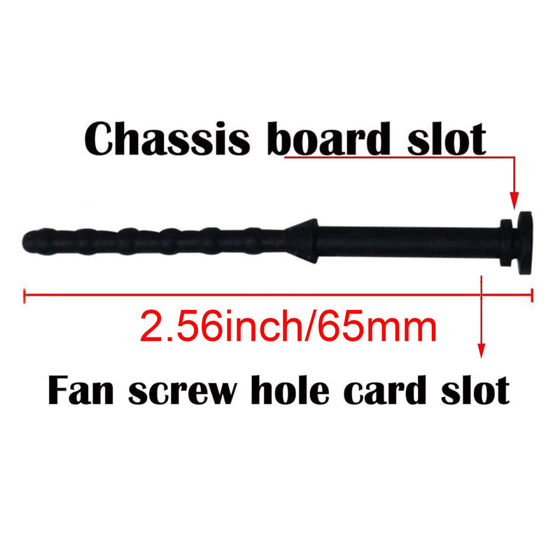 20PCS Computer Case Fans PC Cooling Fan Mount Screws, CPU Fan Mounting Pin Rivet Black Soft Rubber Reducing Noise Anti-Vibration Screws 65mm/2.56in Large