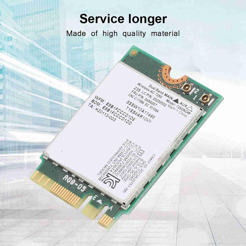 ASHATA 2.4G 5G Network Card for 7260 AC 867Mbps NGFF M2 WiFi Card Laptop Network Adapter for ThinkPad T440 T440S T440P X230S X240S L440 W540 etc