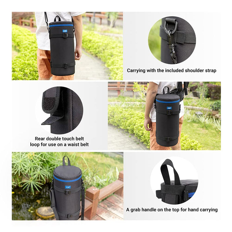 JJC Camera Lens Case Pouch, Padded Bag Fits Lens up to 5.5 x 14.6 (D x L) | for Telephoto Lens Sony FE 200-600mm f5.6-6.3/Nikon Z 600mm f6.3/Nikon Z 180-600mm f5.6-6.3 Lens & More, with Shoulder Strap XXXXXL