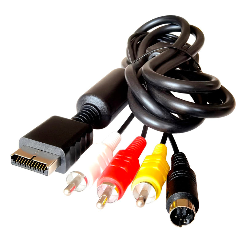 5.9Ft S Video AV Cable for PS3/ PS2/PS1，Compatible with PS1/2/3 | 5.9Ft S-Video Audio Video TV Cord Compatible with PlayStation 1/2/3.Clear audio and video.Plug and play, no setup.