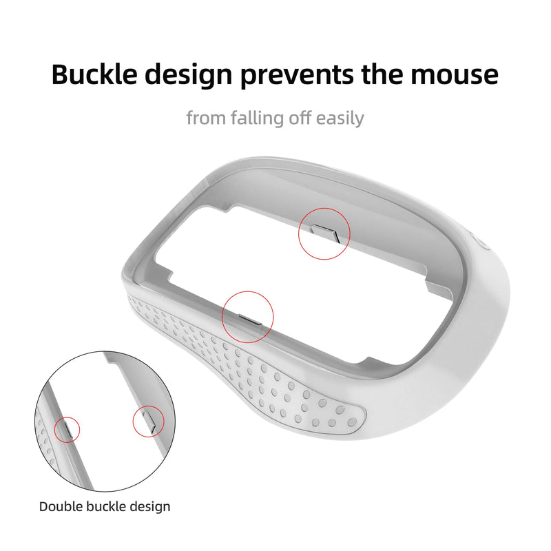 Mouse Pad Riser with Widened Palm Support，White Ergonomic Dock Base for Apple Magic Mouse 2/3 – Raised, Widened Palm Rest for Enhanced Comfort