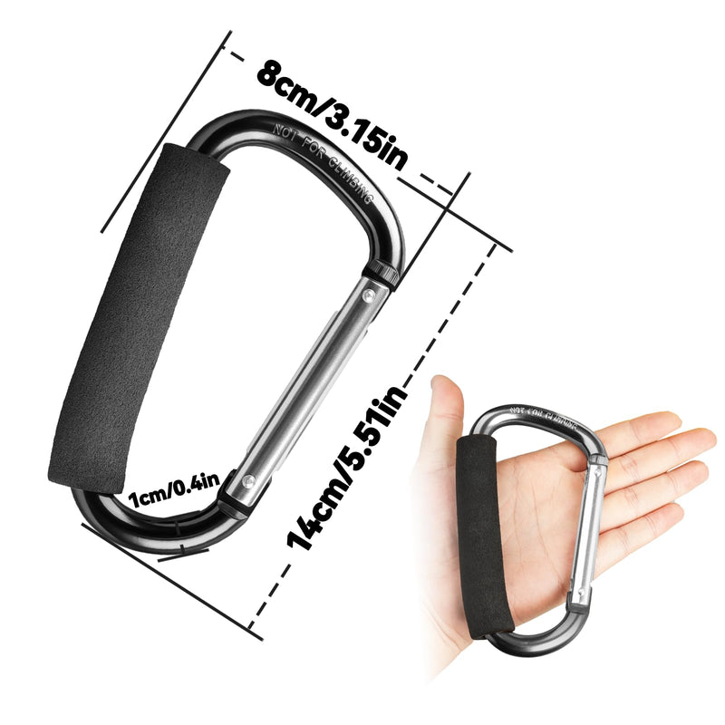 TERPINK Carabiner Hook Compatible with Turtlebox Ranger | for Original and Grande Speakers, Aluminum Clip Ultra-Strong Outdoor Speaker Attachment, for Camping Travel Not for Climbing Black