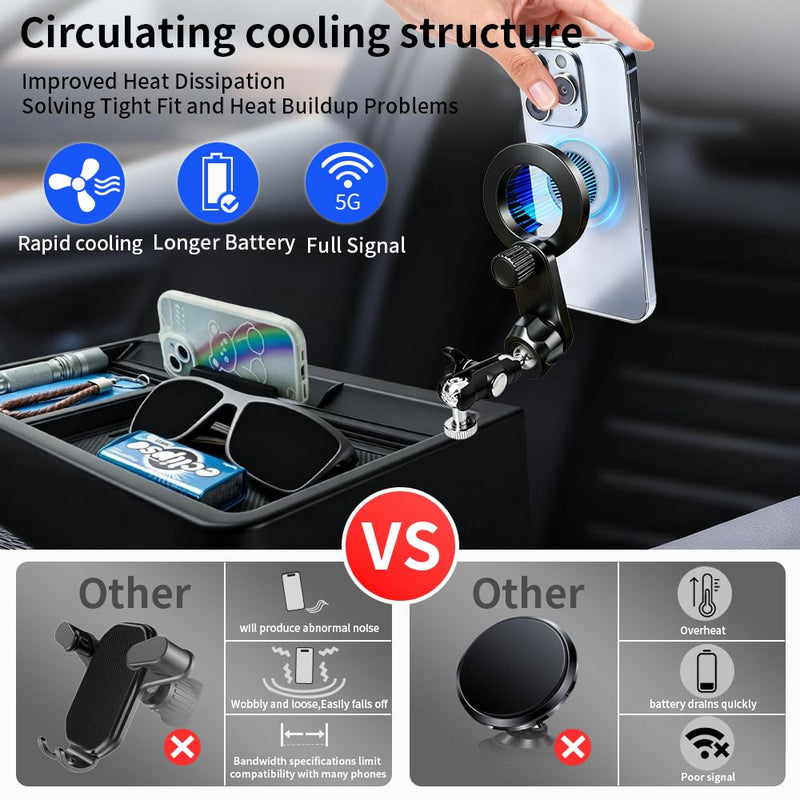 Car Phone Holder Mount for Ford Explorer 2025 2026 Accessories | [for 13.2-inch Screen] Magnetic Cellphone Navigation Charging Stand,Center Console Dashboard Storage Tray Organizer Accessory