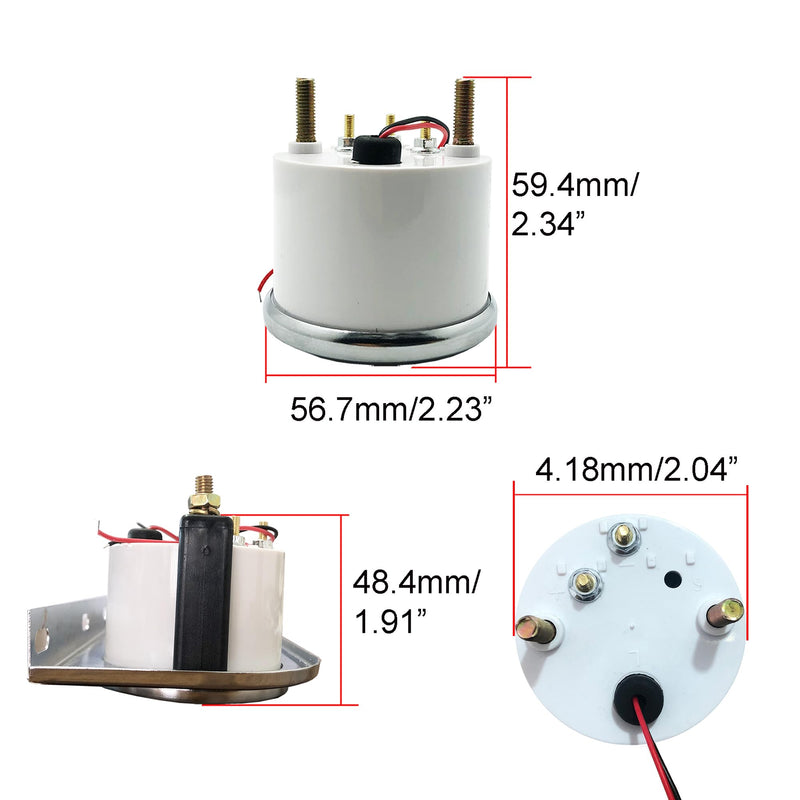 Chrome 3 in1 Triple Auto Gauge Meter Kit 52mm (8-16V Volt Meter +100-250℉ Water Temperature Gauge+ 0-100 psi Oil Pressure Meter) with Black Console for 12V Cars Multicolored