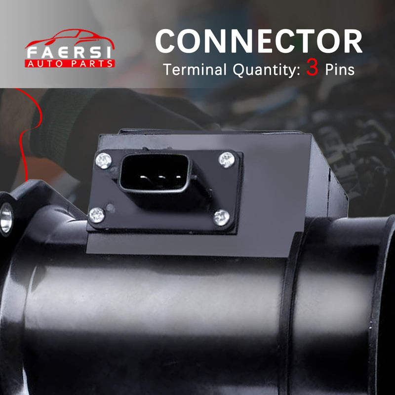 FAERSI Mass Air Flow Sensor 22680-31U00 2268031U00 Replacement for Maxima Infiniti I30 J30 Q45, 1995 1996 1997 1998 1999 Maxima 3.0L, 1996-1999 I30 3.0L, 1995-1997 J30 3.0L, 1997-2000 2001 Q45 4.1L