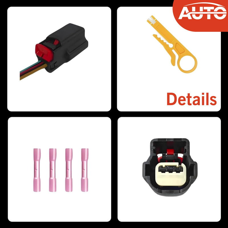 Reverse Backup Parking Sensor Connector 5.9 inch Pigtail 23428268 1EW63TZZAA 25961317 Parking Aid Sensor Harness 4Pcs Compatible with Cadillac Buick Chevrolet Chevy GMC