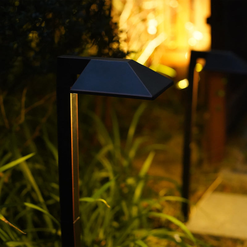GOODSMANN Low Voltage Pathway Light Outdoor Metal Landscape Lighting 12V AC 0.7W LED Hardwired Path Light 100 Lumen Warm White Oil Rubbed Bronze Finish Walkway Light with Connector and Spike Stake Oil Rubbed Bronze 1PK