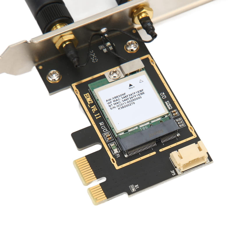 PCIe 6E Card, XB530NF MT7922 RZ616 2.4G 5G 6Ghz 3 band, Up to 2400Mbps Antenna MU MIMO PCIe Network Card, BT 5.2 Cordless NIC Adapter