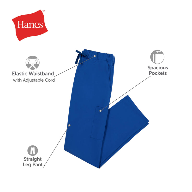 Hanes Men's Scrubs Healthcare Pants, Scrub Pants for Men, Moisture-Wicking & Odor Control, 5 Pockets Medium New Ebony