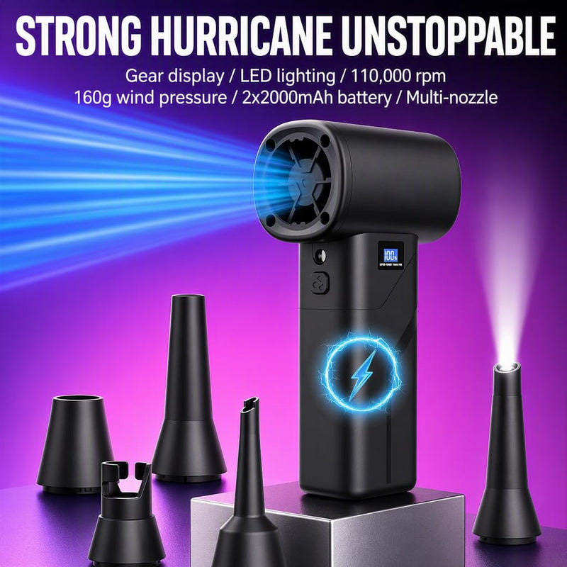 Compressed Air Duster 110,000 RPM – Cordless Electric Air Duster | 4-Speed Rechargeable Air Blower for PC Cleaning, Keyboard, Car, Camera & Canned Air Alternative
