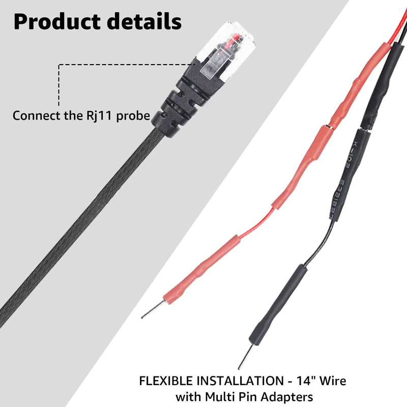 1PC RJ11 Replacement Mirror Wire Power Cord for Uniden Radar Detectors，Fits R4 R3 R1 R7 R8 Model(3005201U) 1
