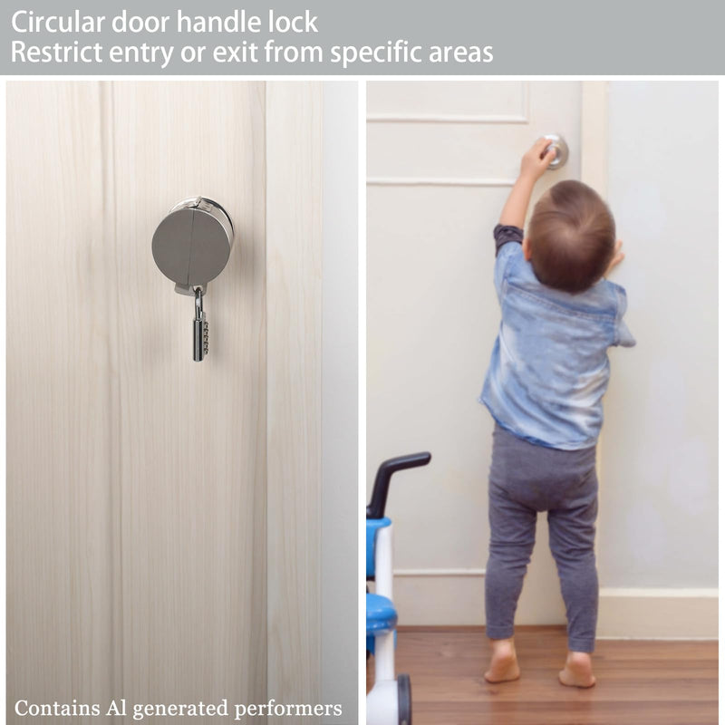 Door Knob Lock Cover | Blocks Keyhole Access, Disables Door Knob Stainless Steel