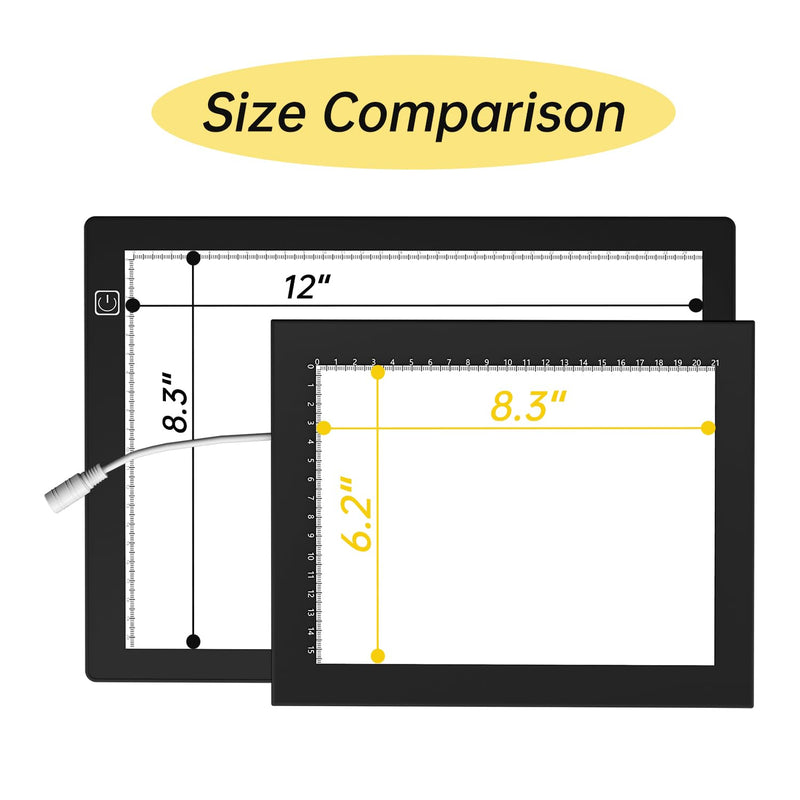 Magnetic Slide Viewer 8”x6” Light 5600K Ultra-Thin 10 Levels Adjustable Brightness Backlight for Slides and 35mm Film Negative Scanning 8"x6" Magnetic Version