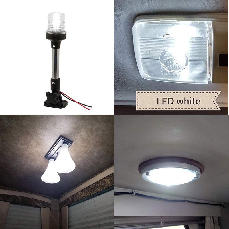 1076 1142 1004 90 LED Light Bulbs, BA15D Double Contact Bayonet Base for Marine Navigation Anchor Stern Lights RV Camper Trailer Motorhome 10-40VDC 2W Cool White 2-Pack 1142 2W 2-Pack