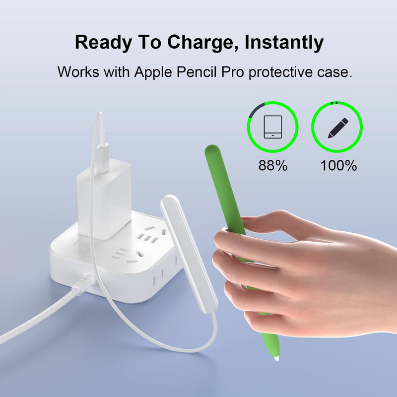 Magnetic Charging Cable Compatible with Apple Pencil Pro Fast Charging Dock | Portable Charge Accessory for Apple Pencil Pro with Smart LED Indicator 1FT USB-C Charger Cable Overcharge Protection
